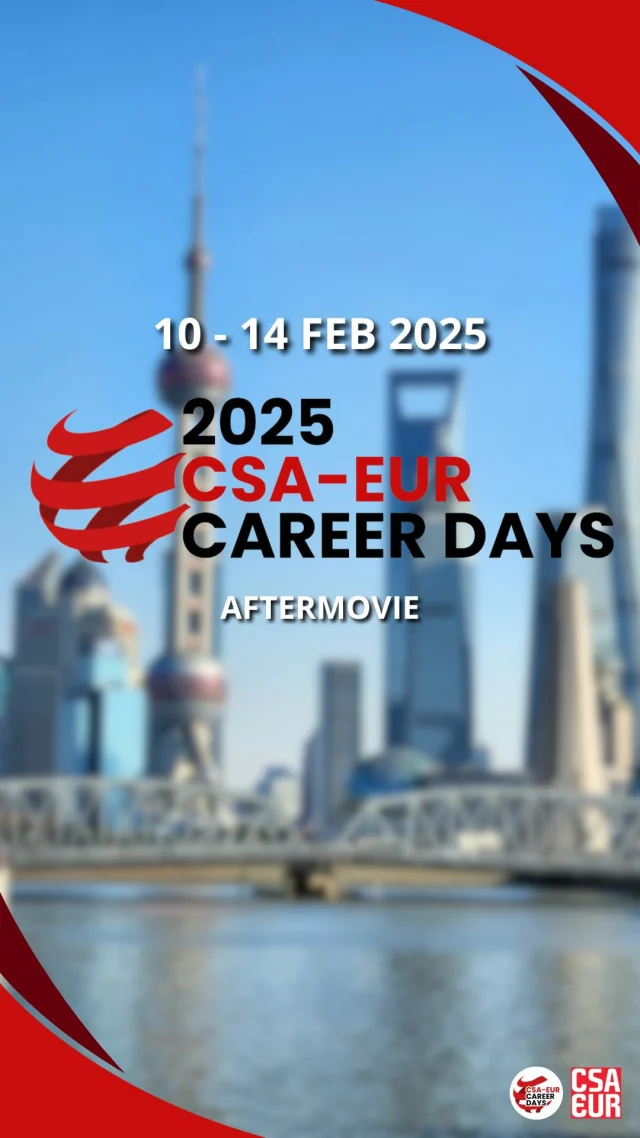 CSA-EUR Career Days 2025 Aftermovie 🎬

This year, our theme ‘The Future is Digital: Are You Ready to Lead It?’ set the stage for an inspiring and dynamic week. We kicked off with Congress Day, where industry leaders shared their insights on digital transformation. Participants then engaged in two days of recruitment workshops, followed by two exclusive days of company branch visits, offering first hand exposure to top employers.
From networking and team-building to problem-solving with companies across diverse industries, this event was packed with opportunities to connect and grow.

For over 20 years, CSA-EUR Career Days has been the go-to platform for ambitious students seeking top-tier internships and career opportunities. We remain committed to providing unmatched access to leading employers—helping you take the next step in your professional journey.

We can’t wait to welcome you to our next edition!

🔗 Check out our website at csaeur-careerdays.nl
📱 Follow us on Instagram at @csaeur_careerdays for the latest updates!